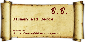 Blumenfeld Bence névjegykártya
