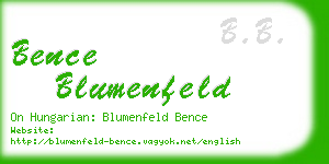 bence blumenfeld business card